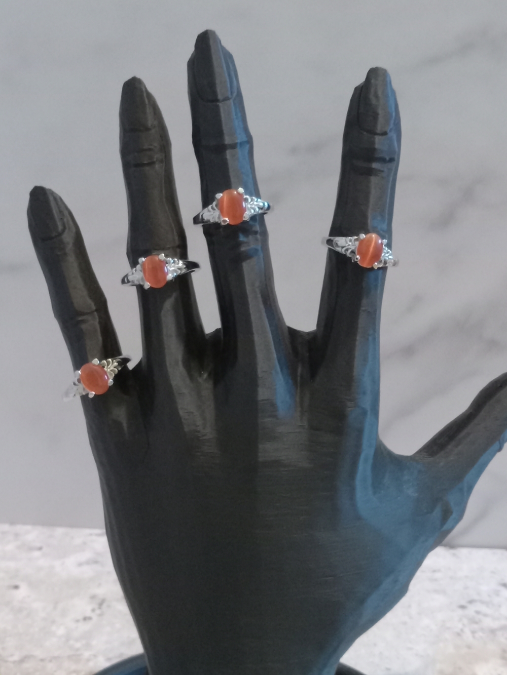 Orange stone Ring - Delicate Women's Band....choose 1